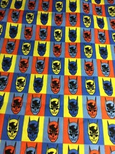 1 Yard Batman Color Faces Cotton Fabric 36 x42