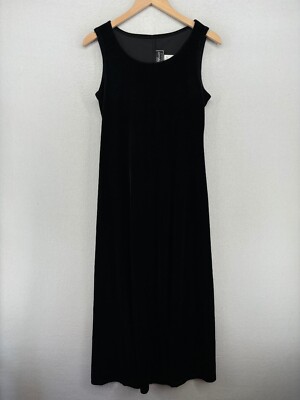 MOLLY MALLOY Dress Velvet Velour Evening Velvet Sheath Cocktail Black VTG  USA