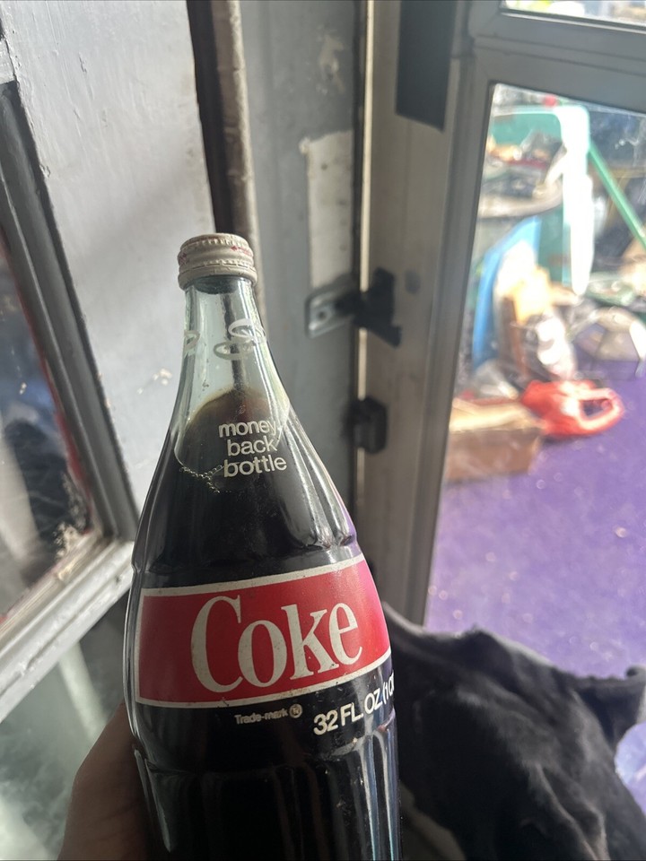 COKE COCA-COLA 32OZ QT BOTTLE GREEN GLASS SEALED UNOPEN TWIST OFF CAP ...