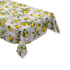 Nappe en Toile Cirée 160 CM Largeur Citron sur Bois B6006-01 Carré Rond Oval
