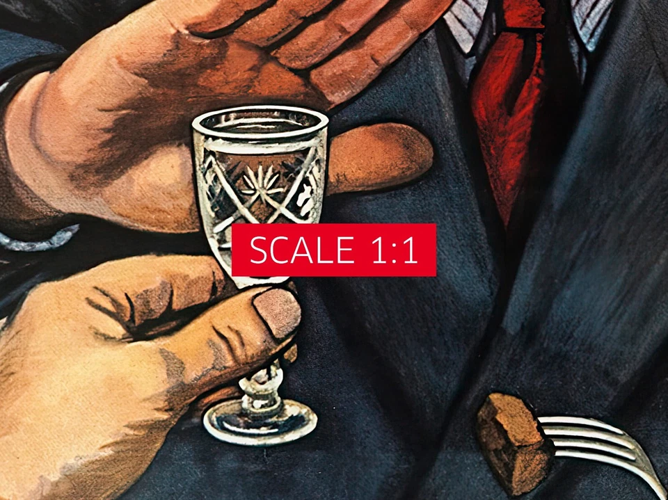 No! / Nein! / Нет! (vodka), USSR, 1954 — Soviet vintage poster, vintage beer - Image 3 of 4