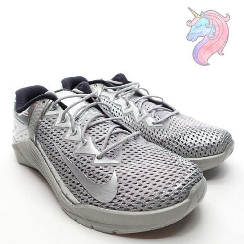 Nike Metcon 6 Gym Training Shoes Metallic Silver Womens Size 8 CV8407 004 - Picture 9 of 14