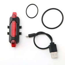5 LED USB Rechargeable Bike Tail Light Bicycle Safety Cycling Warning Rear Lamp