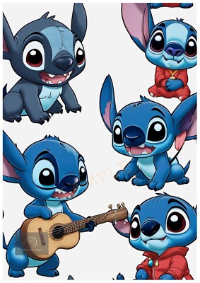Lilo und Stitch Poster Druck Animiert Cartoon Kinder Wandbild Retro Wohndeko A4
