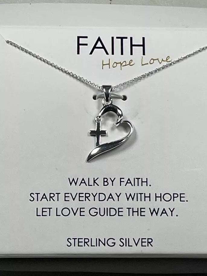 Faith hope love necklace outlet sterling silver