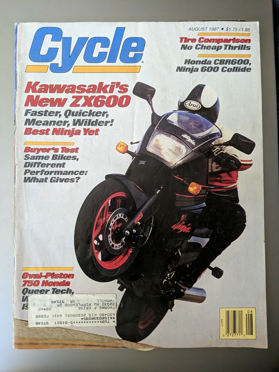 Rad´smagazine 雑誌 Vintage CYCLE Magazine - Aug 1987 - Kawasaki ZX600, 750 Honda