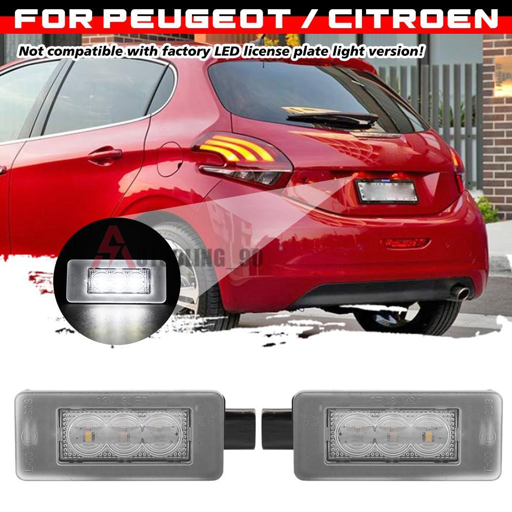 2x LED License Number Plate Light Fit For Peugeot 208 2008 308 508 SW 3008  5008
