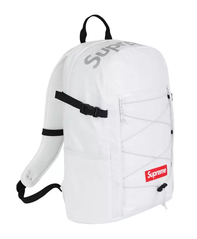 SAC À DOS SUPREME FW17 BLANC NYLON ROUGE BOÎTE