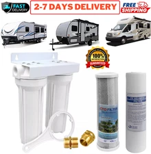 Leak-Free Dual Water Filter System for RV Camper Trailer Motorhome Marine Boat