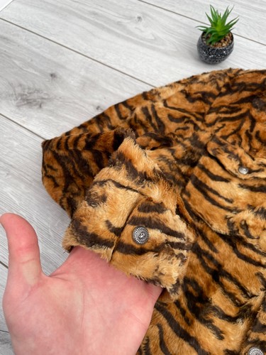 Very Rare Versus Gianni Versace Jacket Faux Fur Button Up Mens Size M - Picture 11 of 20
