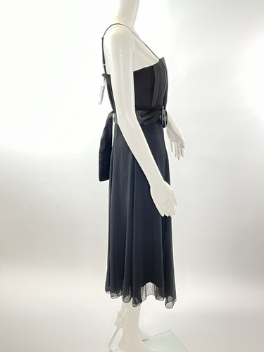 Rinascimento Black Evening Cocktail Midi Asymmetric Dress ,Size 40 EU, L - Picture 5 of 9