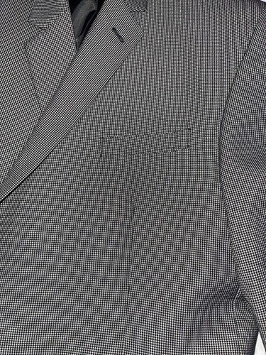 Mens Geoffrey Beene 2 Button Gray/Black checkered Jacket Size 58R - Picture 5 of 10