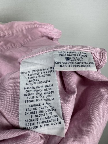 Polo Golf Ralph Lauren personalizzata rosa manica lunga camicia abbottonata taglia XL - Foto 24 di 24