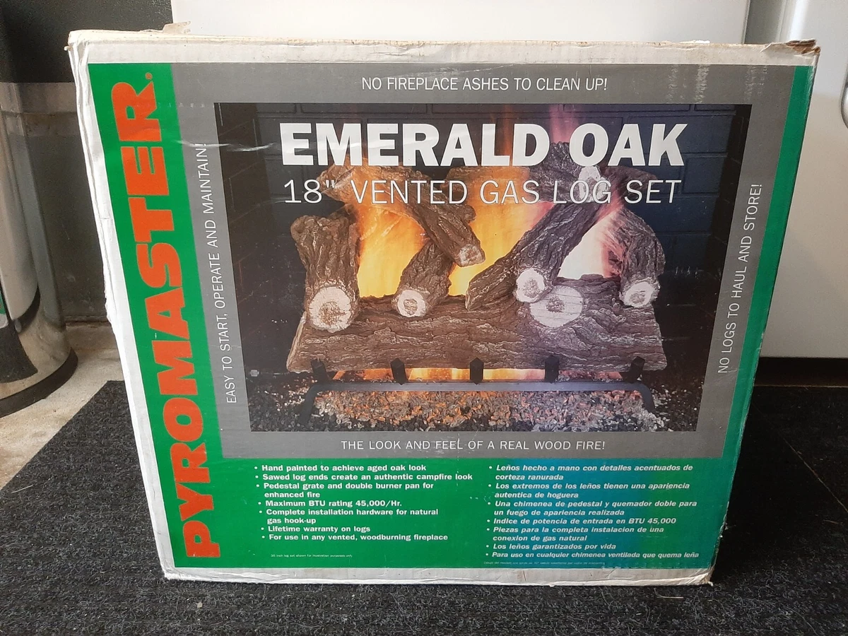 Pyromaster Vented 18u0026#039;u0026#039; Gas Log Set NEW Open BOX | eBay