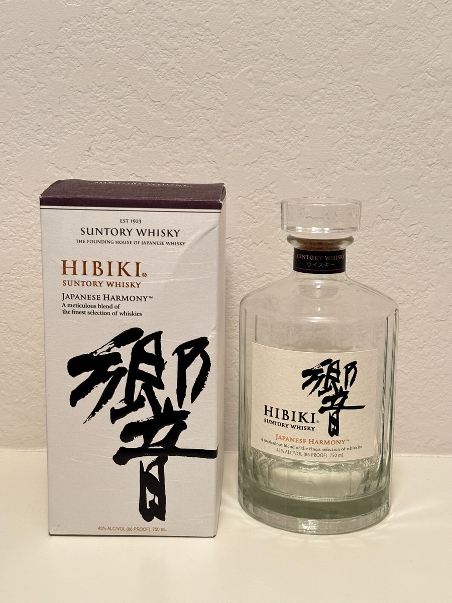 Suntory Hibiki Japanese Harmony Whiskey 750ml - Empty Bottle Suntory Hibiki Japanese Harmony Whiskey 750ml - Empty Bottle