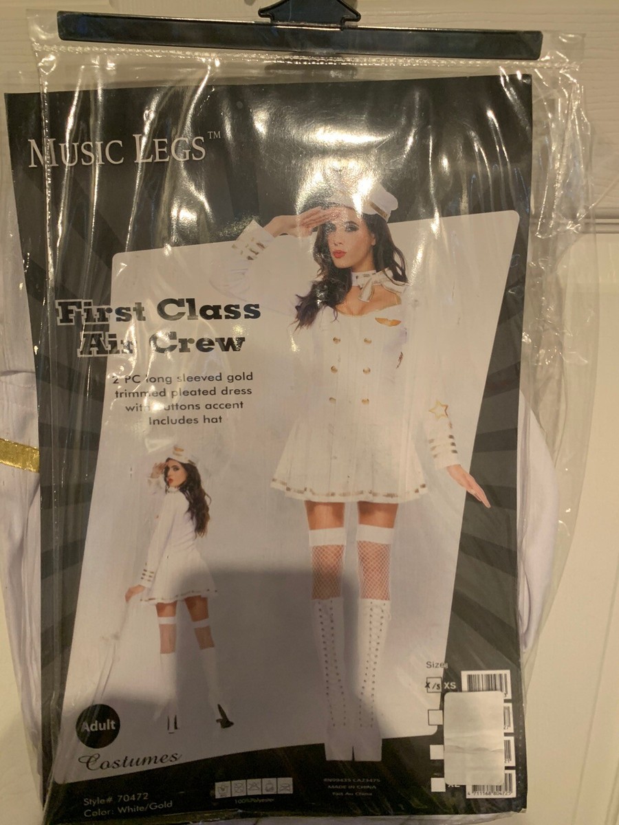New Music Legs First Class Air Crew Flight Attendant Stewardess Adult Size  XS | eBay