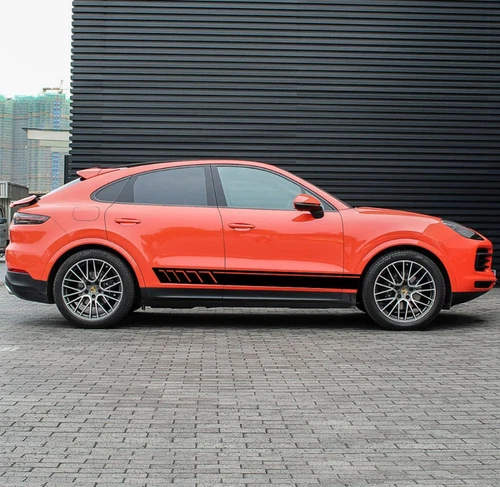 2 PCS Graphic Vinyl Side Stripe Car Sticker For Porsche Cayenne Auto Door Decals - Picture 6 of 10