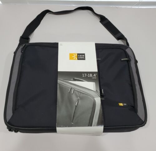 Case Logic Laptop Case Fits Screens Up to 18.4 inch Black Shoulder Strap VNC-218 - Picture 1 of 15