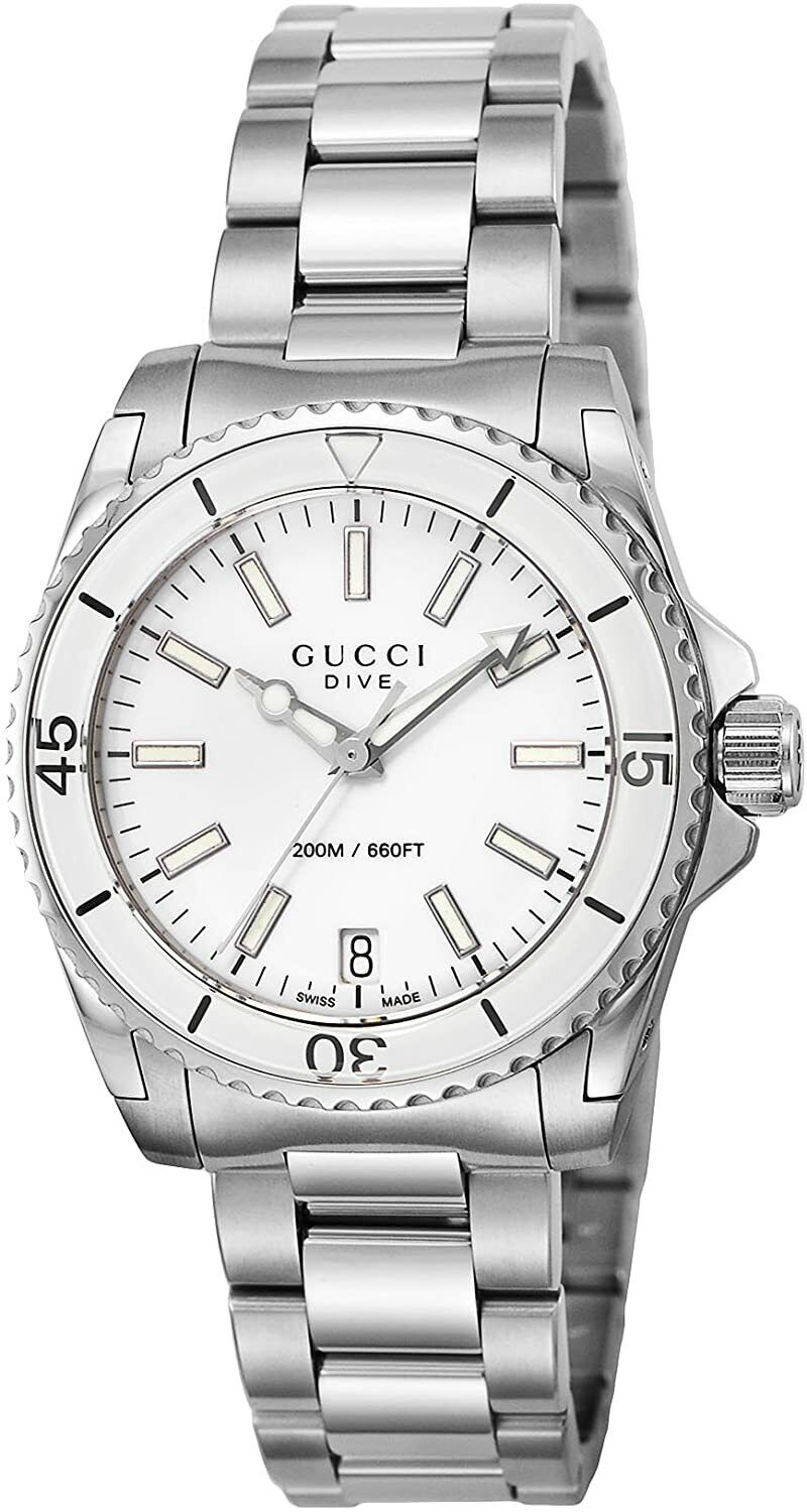 GUCCI YA136402 watch DIVE white dial parallel imports silver parallel  imports