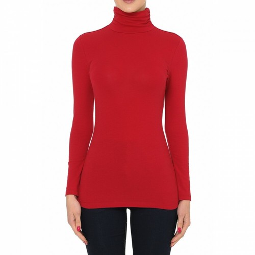 WOMEN SOLID COTTON TURTLENECK FUNNEL NECK LONG SLEEVE TOP SHIRT 67225 - Picture 11 of 20