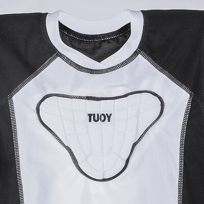 Chemise De Compression Rembourrée – Jeunes, Baseball, Softball, Football, Lacrosse – Noire, M