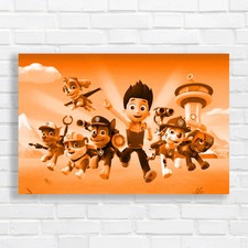 Paw Patrol Group Adventure Orange Canvas Print Large Picture Wall Art