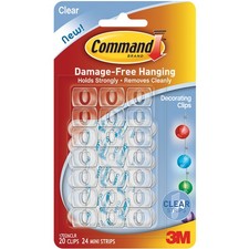 Command Mini Decorating Clips-Clear 20 Clips & 24 Strips - 17026 0.67 per strip