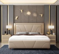 Schlafzimmer Bett Polster Design MöBel Luxus Doppel Beige Betten Modern