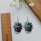 Frazzled Bird Dangle Earrings Silver Hooks Lightweight Blue AUS Free Postage