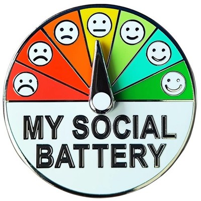 Fun My Social Batterie Schieber Pin, coole kreative introvertierte Emaille Anstecknadel Emotio