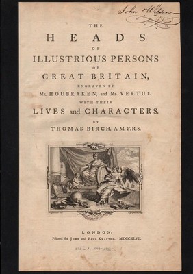 1750 - Great Britain Heads Titelblatt title page engraving Kupferstich Portrait