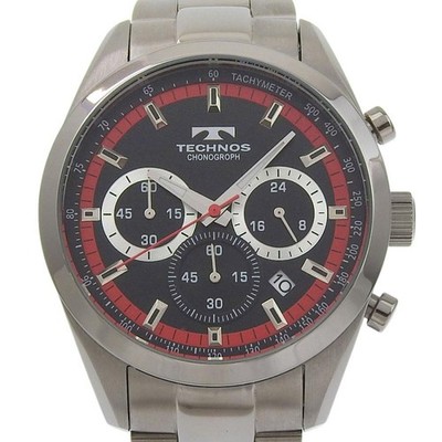 TECHNOS T4279 Quartz Chronograph Watch  s Dial SS