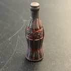 Vtg 1930s Coca Cola Bottle DieCast Metal Pencil Sharpener Soda Pop 2" Patina Red