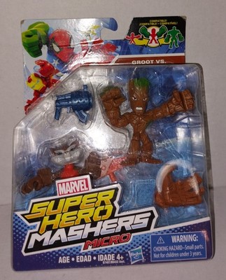 ROCKET RACCOON & GROOT MICRO MASHERS FIGURES MARVEL SUPER HERO  2015 