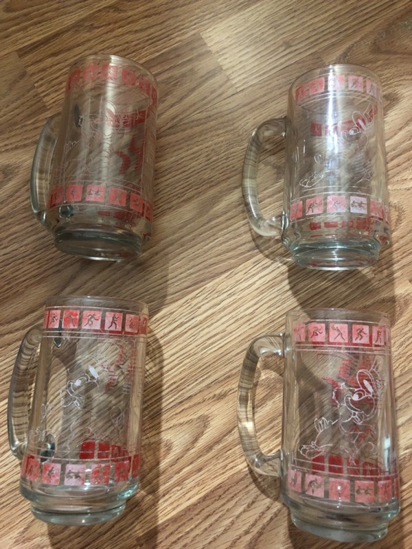 1984 XXlllrd olympics Los Angeles glass cup set of 4