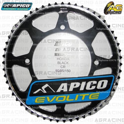 Apico Evolite Black Rear 55T Sprocket For Honda CR 80 1986-2002