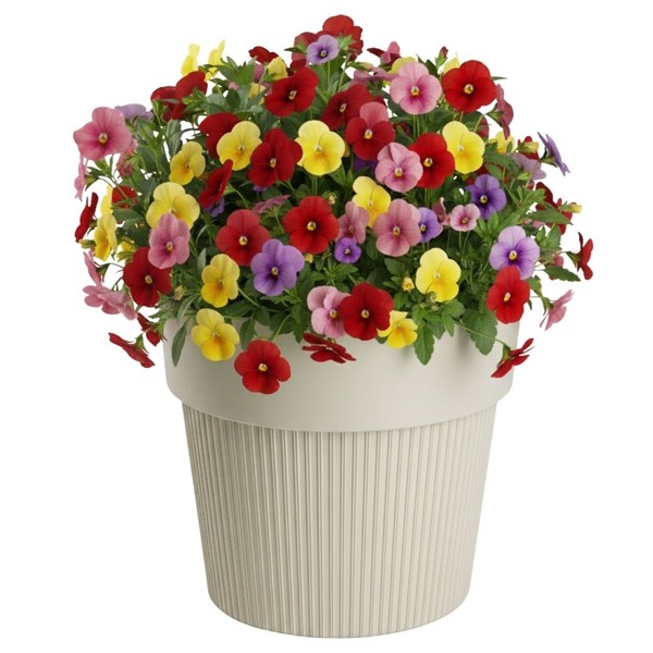 Howhomely Blumentopf Pflanzgefäß H17Xb20Cm Pflanztopf ÜBertopf Beige Geriffelt-image