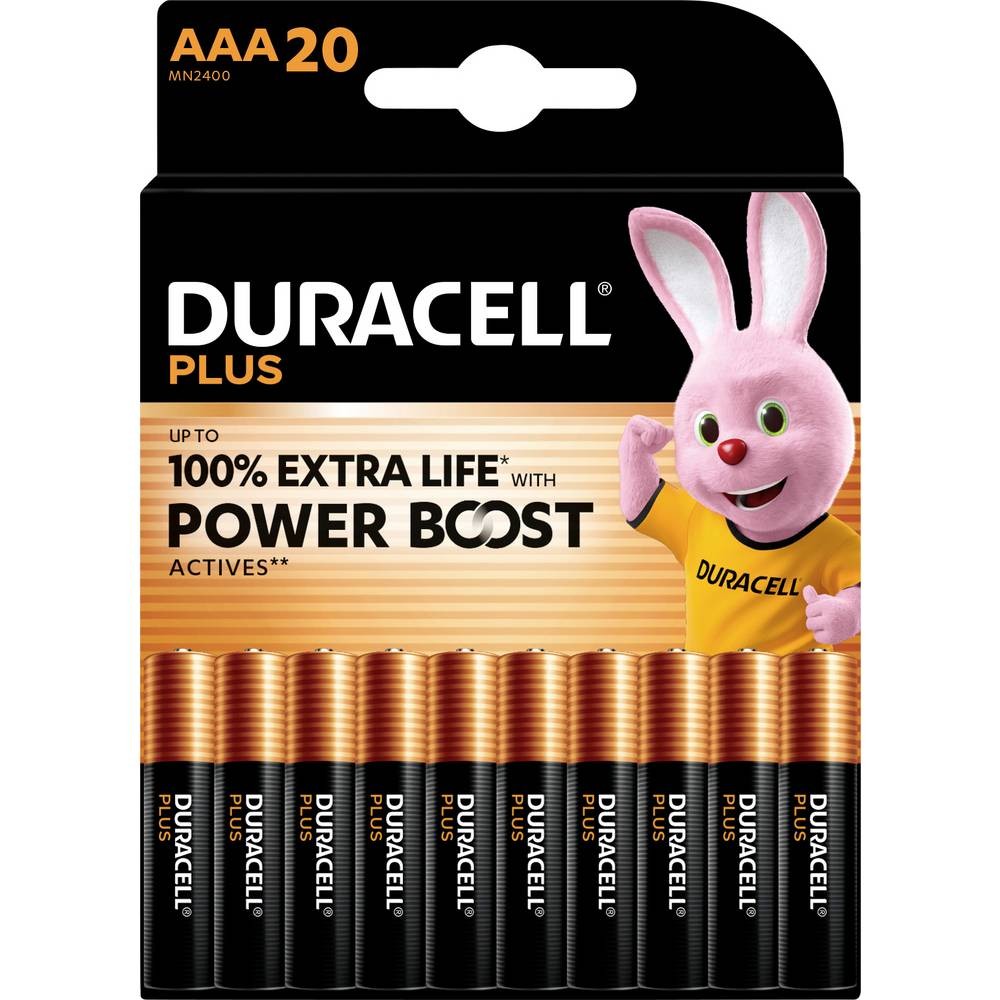 Duracell Plus Power Boost Batteria Ministilo (AAA) Alcalina/manganese 1.5 V 20