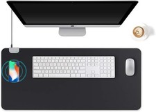 KINGFOM kabelloses Laden Mauspad XXL Große Mousepad, PU Leder / 900 x 420 mm