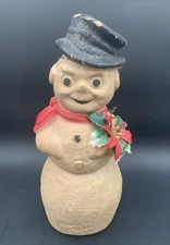 Kentucky Tavern Bourbon Whiskey 12" Snowman Paper Mache Pulp Bottle Cover 1930s