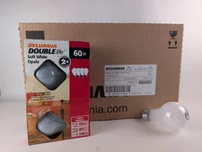 48 Sylvania 60W A19 Soft White Double Life Light Bulb 12 packs of 4