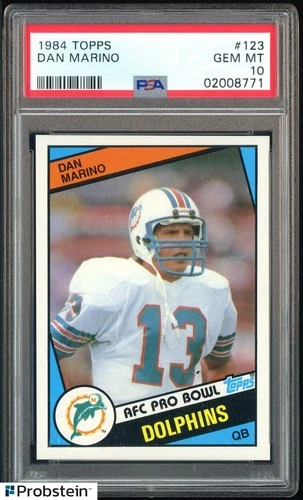 1984 Topps Football #123 Dan Marino Miami Dolphins RC Rookie HOF PSA 10 GEM MINT