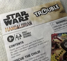 Star Wars Mandalorian TROUBLE Instructions Only Replacement Manual 2020 Hasbro