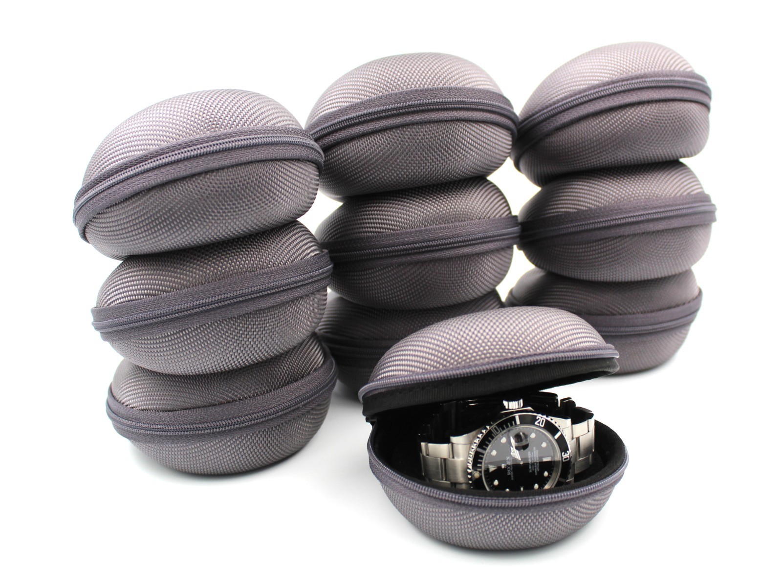 10 Caja De Reloj Gris Travel Box De Excelente Calidad Idea De Regalo Nuevo