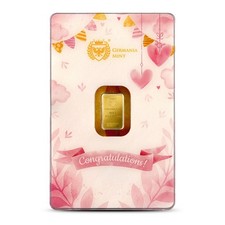 1 Gram Germania Mint Newborn Girl Gold Bar (New w/ Assay) 5611.38 per troy oz