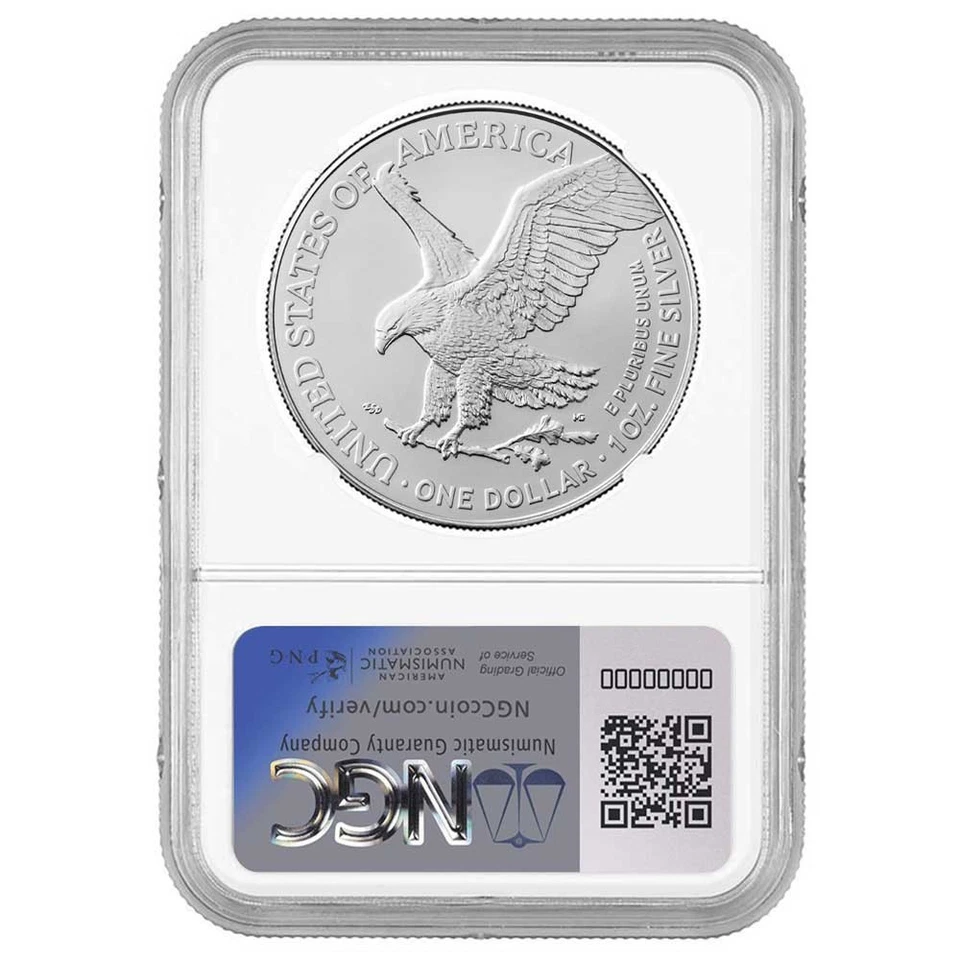 Preventa - 2026 (W) $1 American Silver Eagle NGC MS70 FDI primera etiqueta Foto 2 de 3