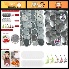 200 Sets 2.25" Button Maker Supplies - 800 Pcs Metal Badge Parts  Blank Paper