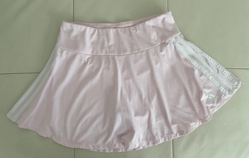 Adidas Girls' 3-Stripe Flounce Mesh Skort SZ XL (16) NWT- Light Pink