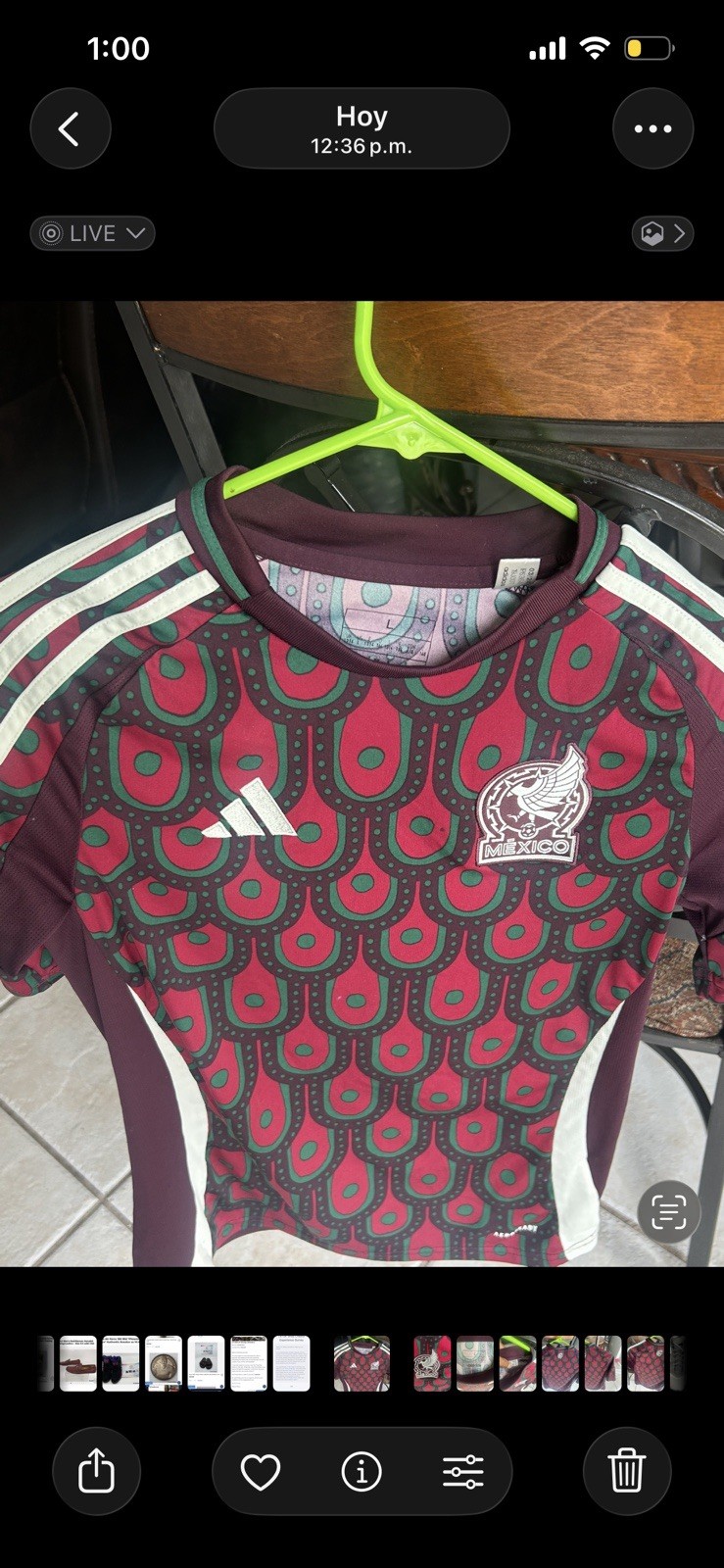Adidas Mexico 2024 Home Authentic Soccer Jersey HEAT.RDY Men's Size L