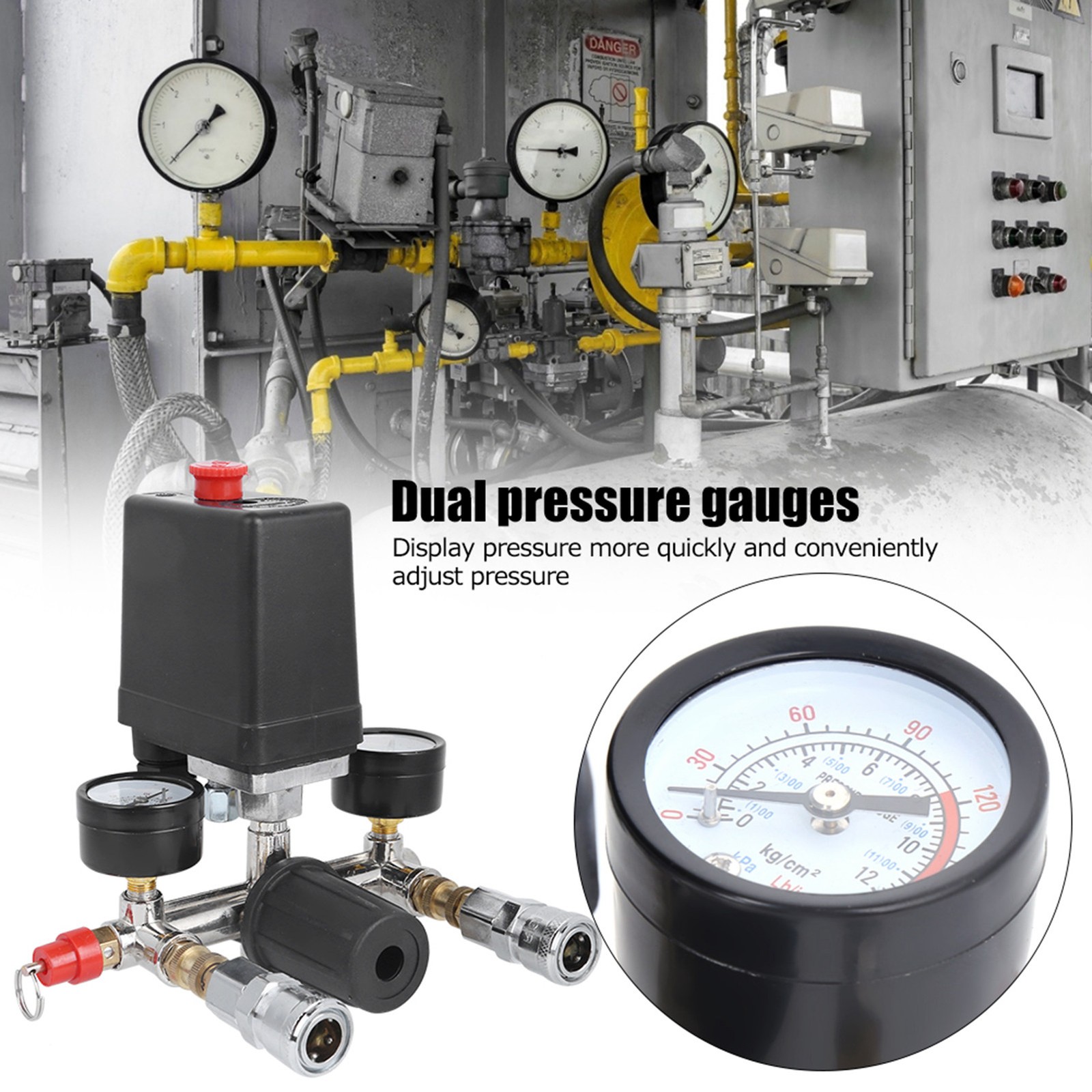 Air Compressor Bracket Assembly Pressure Control Switch Valve Manifold Regul HOT